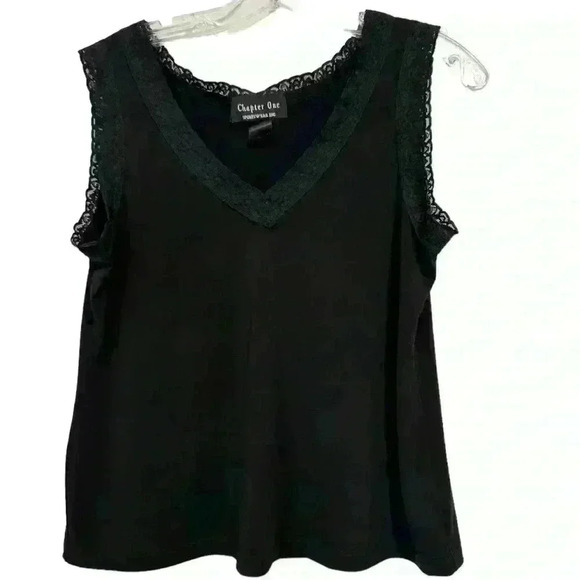 CHAPTER ONE V-NECK LACE CAMI W/ STETCH SIZE L - Picture 1 of 4